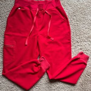 Figs Women’s Scrub set. Color: Winning Red.